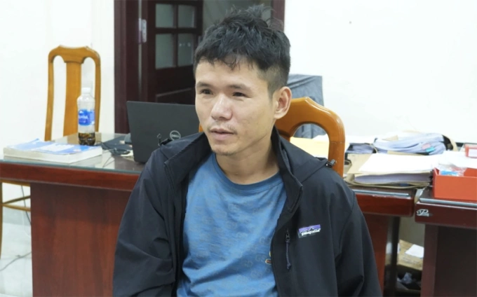 Nguyễn Văn Dũng tại cơ quan điều tra. Ảnh: Công an tỉnh Quảng Trị